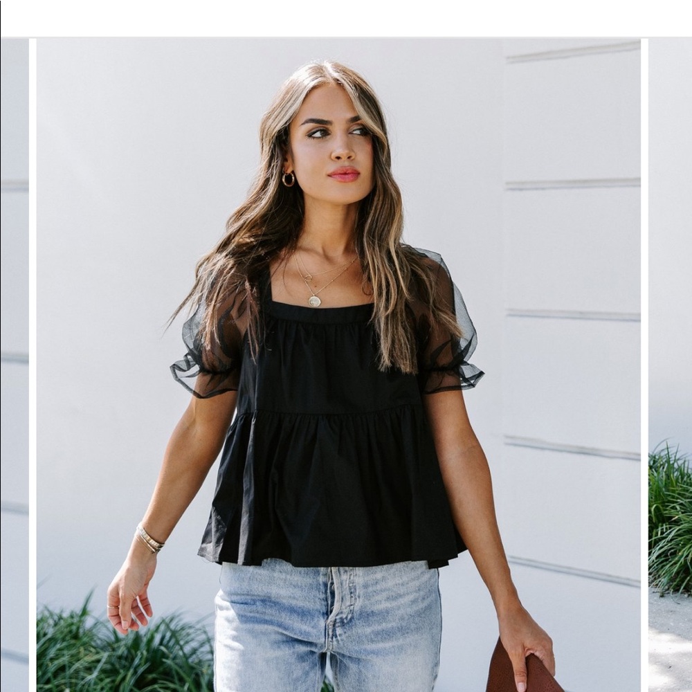 Black Miou Muse babydoll top from VICI